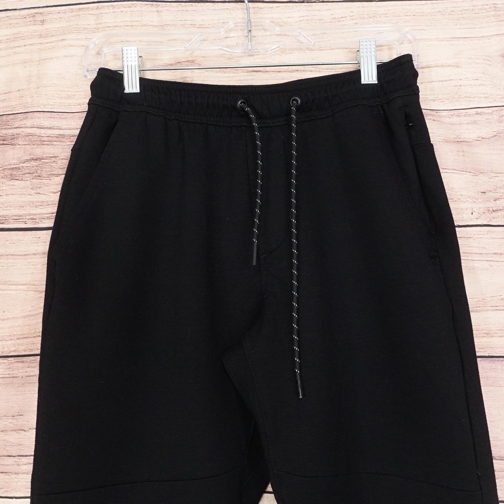 American Eagle Outfitters Sweatpants Mens S Black Fleece Jogger Zip Pocket - Picture 2 of 11
